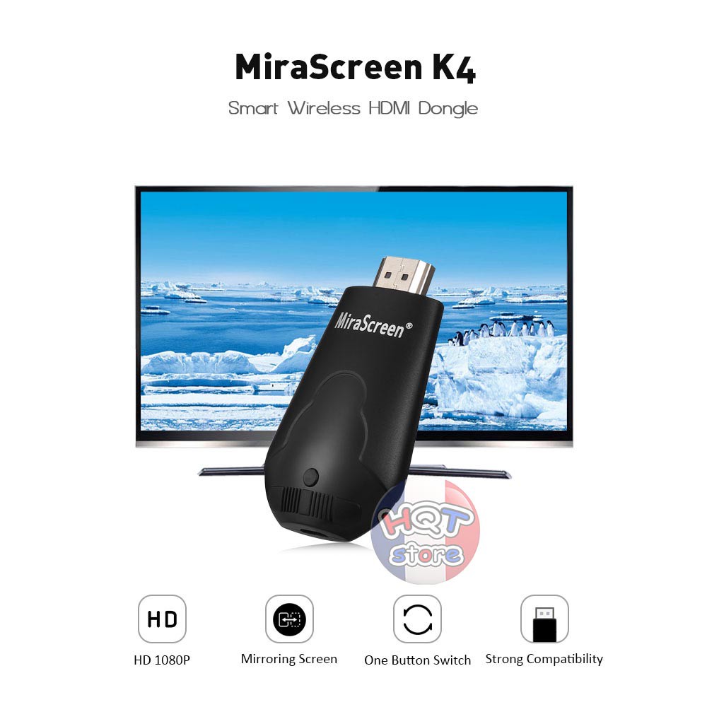 Thiết Bị HDMI Không Dây MiraScreen K6 4K 2.4 Ghz kết nối điện thợi với tivi 4K