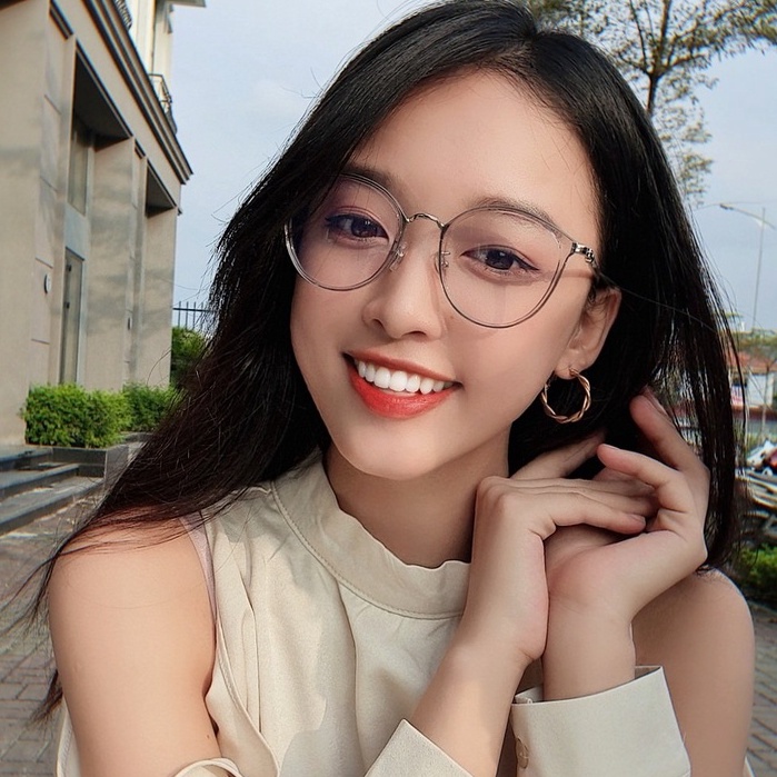 Gọng kính thời trang nam nữ LILYEYEWEAR mắt tròn to chất liệu kim loại không gỉ cứng cáp thiết kế thời trang 2053