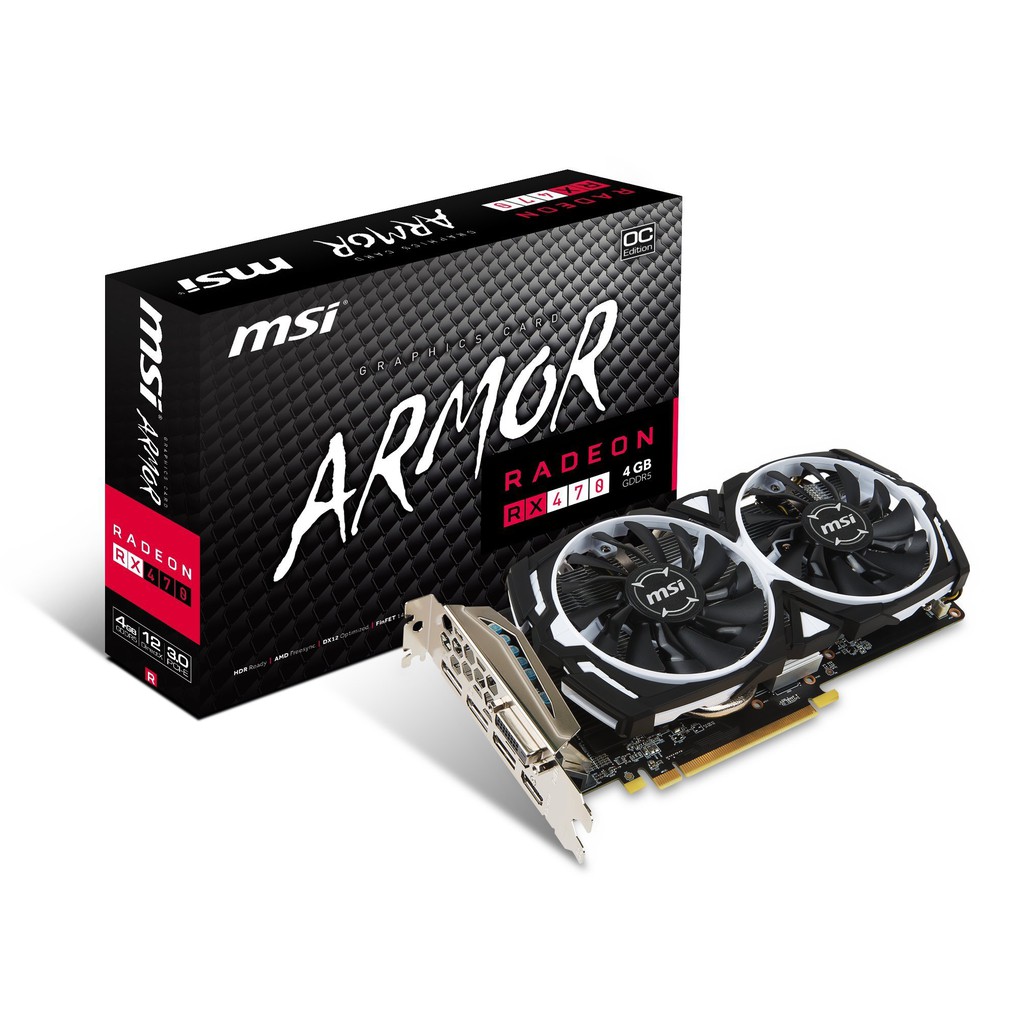 VGA MSI RX470 4G Armor D5 2 Fan ( Full Cổng )