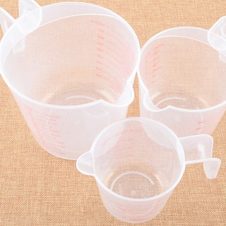 Set cốc đong đo nước / bột / đường bằng chất liệu nhựa gồm 3 kích cỡ tiện dụng cho nhà bếp
