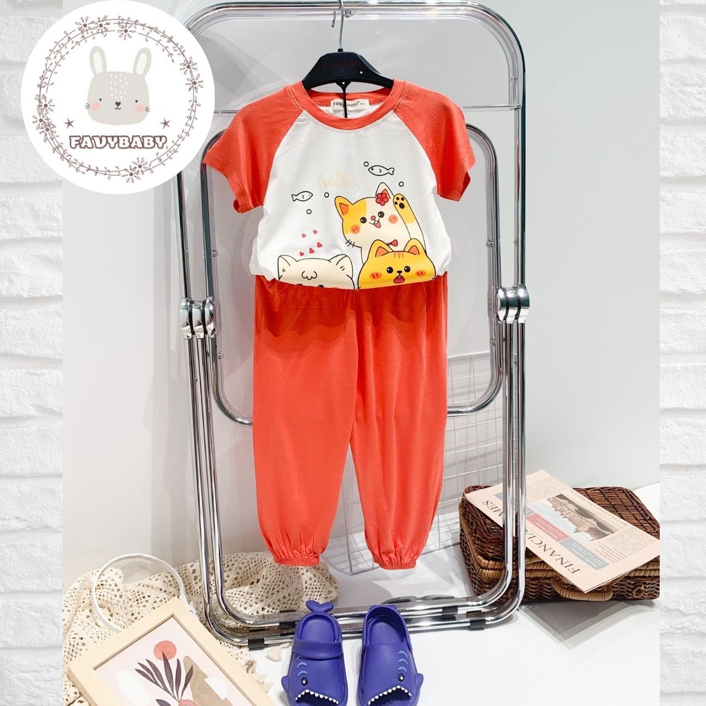 Bộ MINKY MOM Bé Trai Bé Gái Alibaba Cộc Tay Hoạ Tiết Hoạt Hình Mèo Thỏ Cua Bé Đi Học Đi Chơi 0 1 2 3 4 5 Tuổi - Favybaby