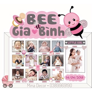 🌼 KHUNG 12THÁNG + Chibi số 1 bé BEN + Chân khung A 🌼
