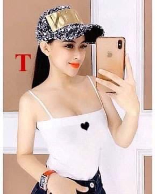 Áo 2 dây tim giữa ngực Chất bozip TTK649