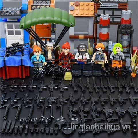 【hàng có sẵn】Boys】Bộ đồ chơi lắp ráp lego quân đội hình thành phố cảnh sát cánh tay Weapon Weapon 6-Year-Old above