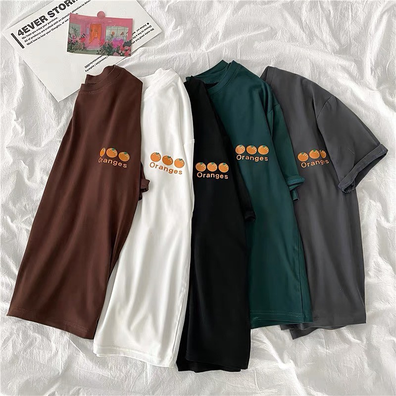 [FREE SIZE] Áo Thun Unisex Tay Lỡ From Rộng Cho Nam Và Nữ - In Chữ Oranges - Dáng Ulzzang | BigBuy360 - bigbuy360.vn