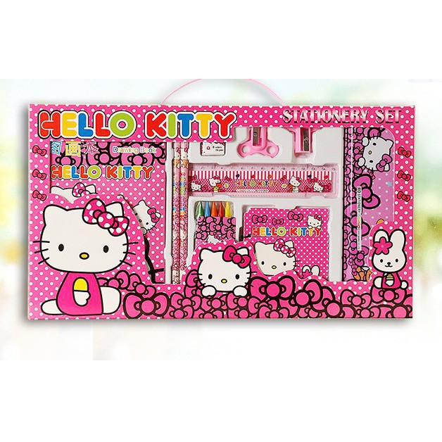 Dụng cụ học tập 8 món hình hello kitty cho bé