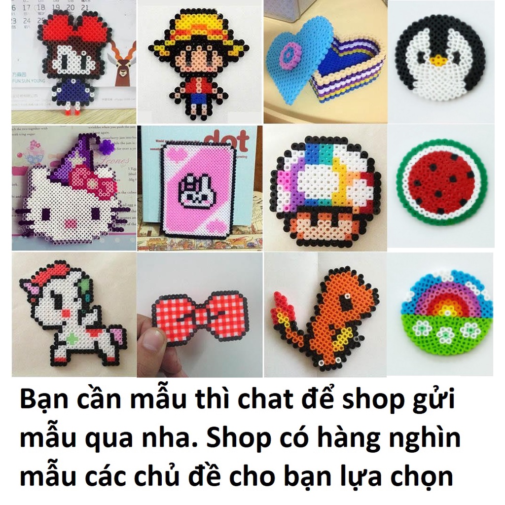 FOLLOW TẶNG 3KHÀNG CÓ SẴN Khuôn Vuông Tròn Lục Giác Cho Hạt Lớn 5mm Hạt Màu Kỳ Thú Perler Hama