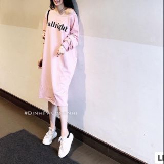 Váy cotton dài tay form thụng allright