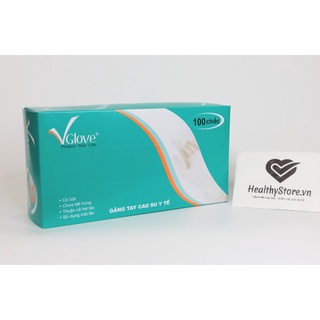 Găng tay y tế Latex Vglove, HTC, Topcare (hộp 100pcs)