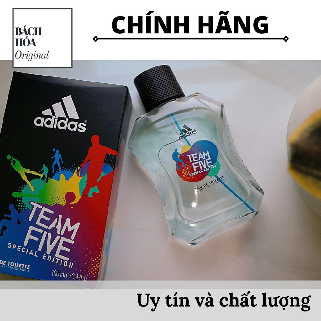 [Chính hãng] Nước hoa thể thao Adidas TEAM FIVE 100ml - FULL BOX