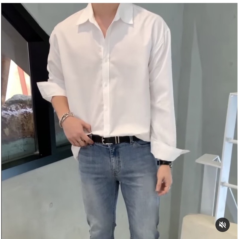 áo sơmi lụa trắng tay dài