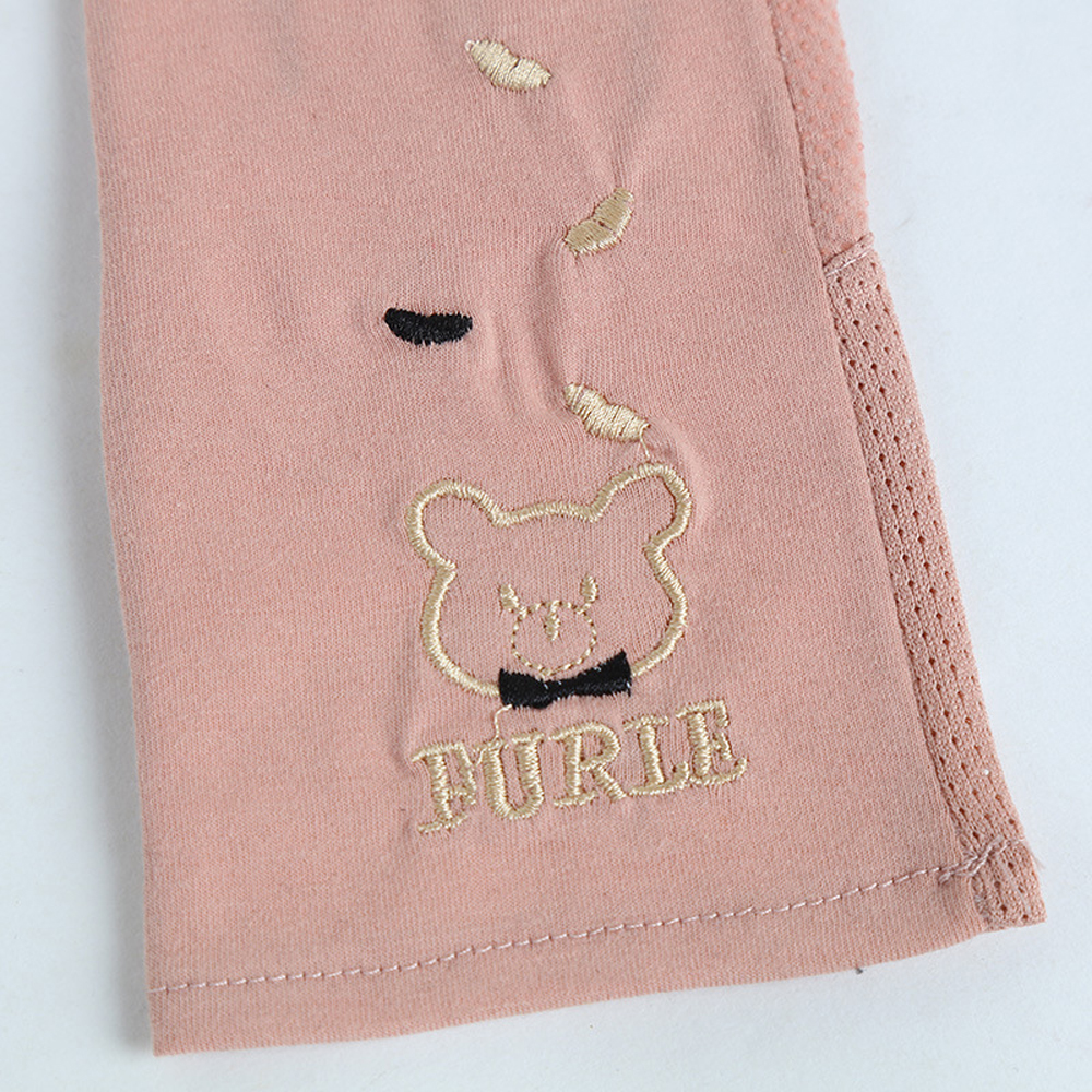 Đôi găng tay lưới thêu hình mặt gấu thời trang nữ tính