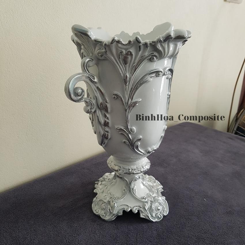 Bình hoa composite họa tiết bình lá mã bh27, lọ cắm hoa cao cấp