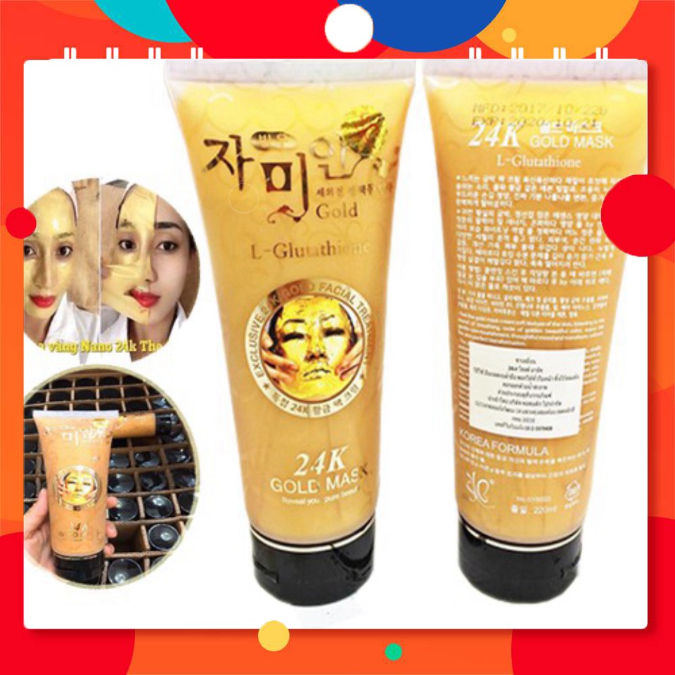 (FREE SHIP)  Mặt Nạ Vàng 24k Gold mask L-Glutathione Hàn Quốc