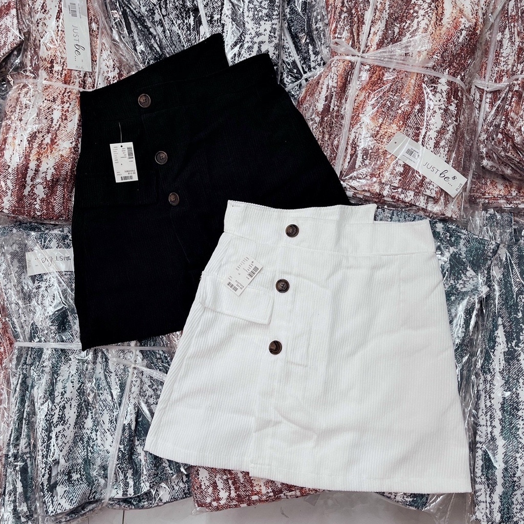 Chân váy đắp chéo 3 nút chất tăm nhung hot hit u