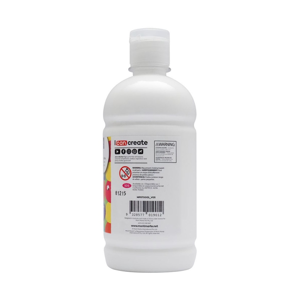 Màu Nước Poster Paint Mont Marte 500ml - Titanium White - MPST0001