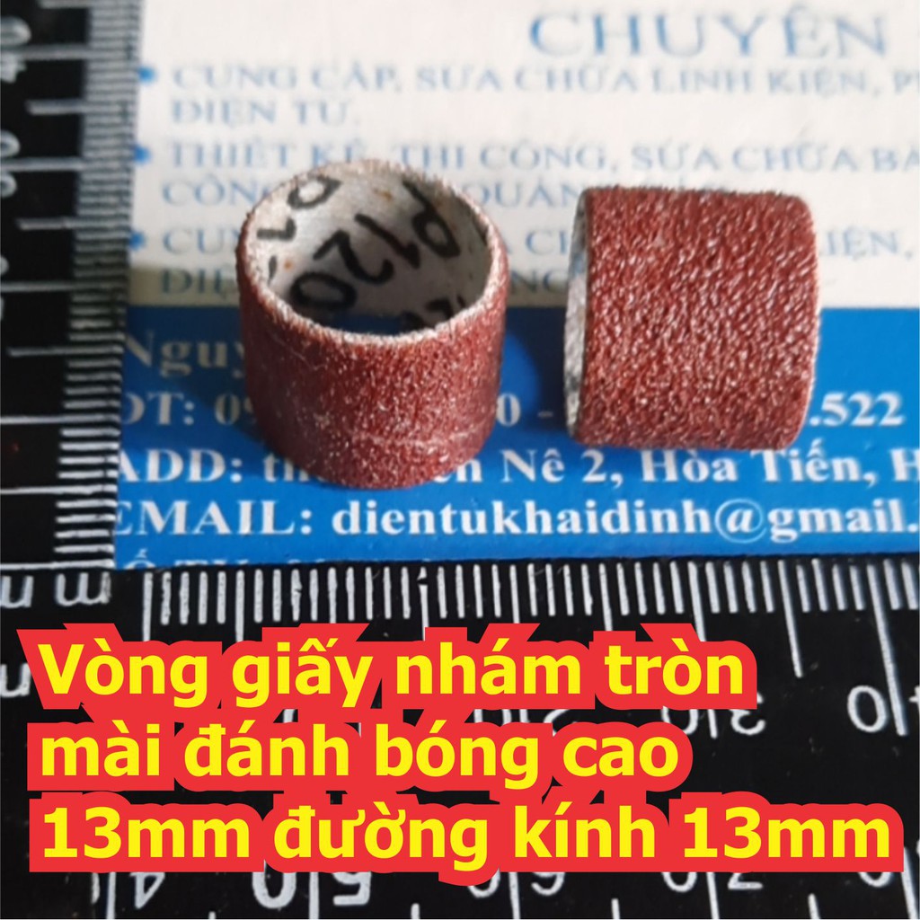 Vòng giấy nhám tròn mài đánh bóng cao 13mm đường kính 8mm 13mm kde7167