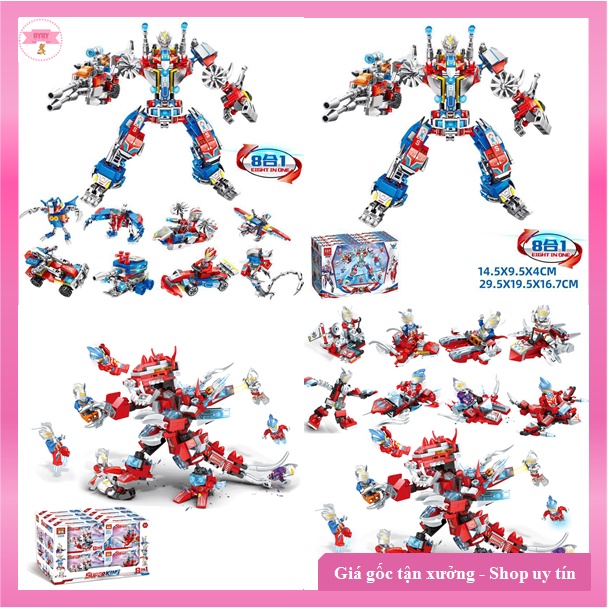 NINJAGO_ 8 in 1 Lego Ninja Đồ chơi Khối xây dựng lắp ráp siêu nhân biến hình