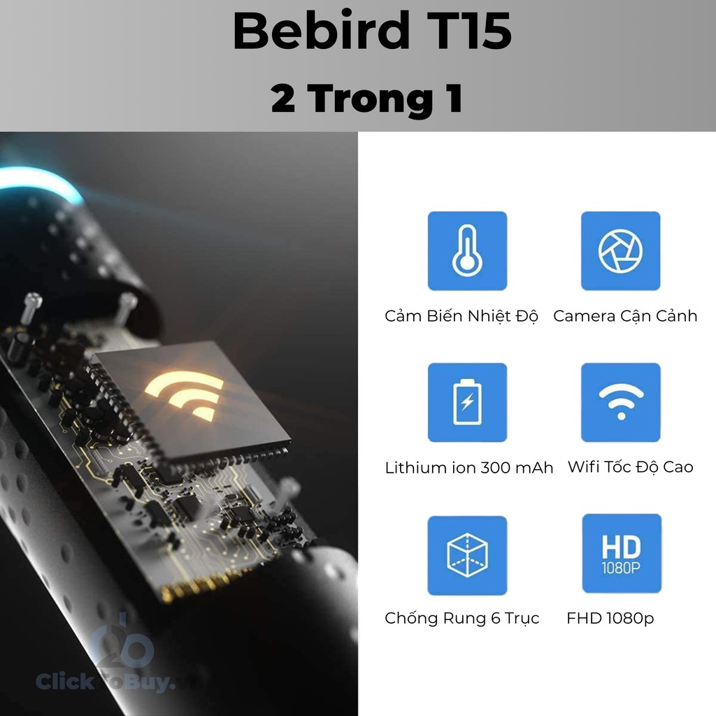 Dụng Cụ Ngoáy Tai Thông Minh Xiaomi Bebird T15 - Thêm tính năng nặn mụn