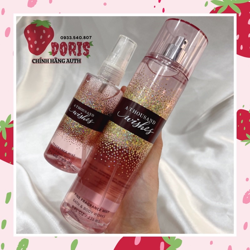 A Thousand Wishes 236ml / 88ml -  xịt toàn thân Bath and Body works chính hãng