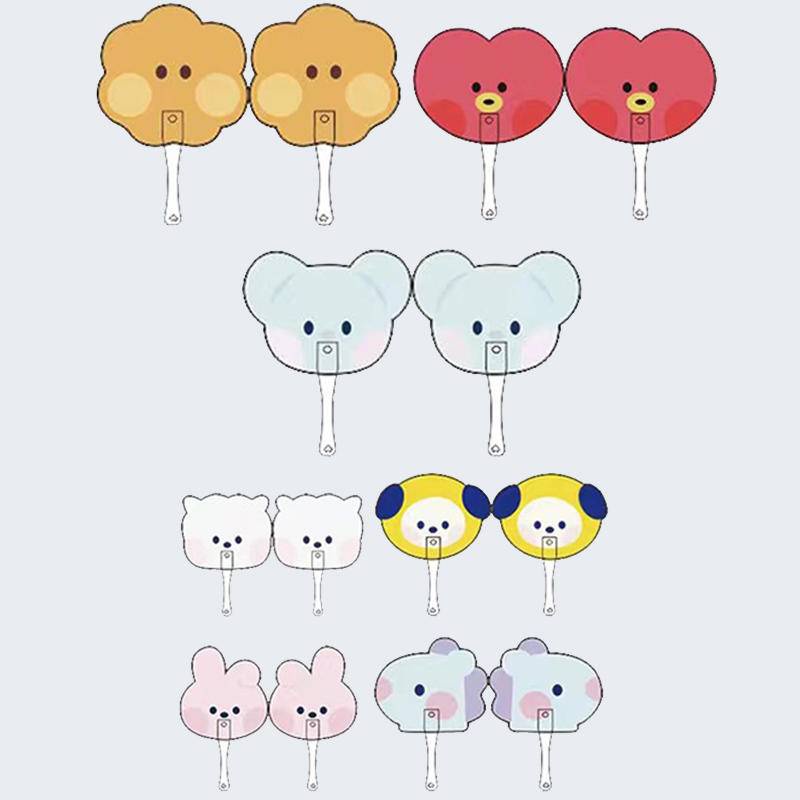 Quạt Xếp Cầm Tay Bằng Nhựa Họa Tiết BTS BT21 Hoạt Hình Dễ Thương