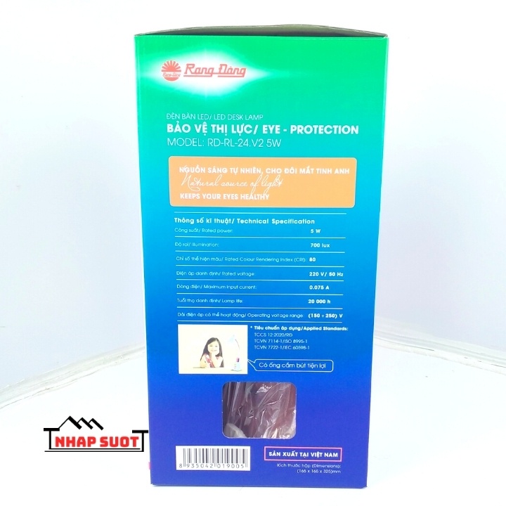 [Chính Hãng] Đèn Bàn Học Sinh RẠNG ĐÔNG LED Chống Cận Thị Tặng Kèm Bóng 5w Ánh Sáng Vàng (RD-RL-24.V2)