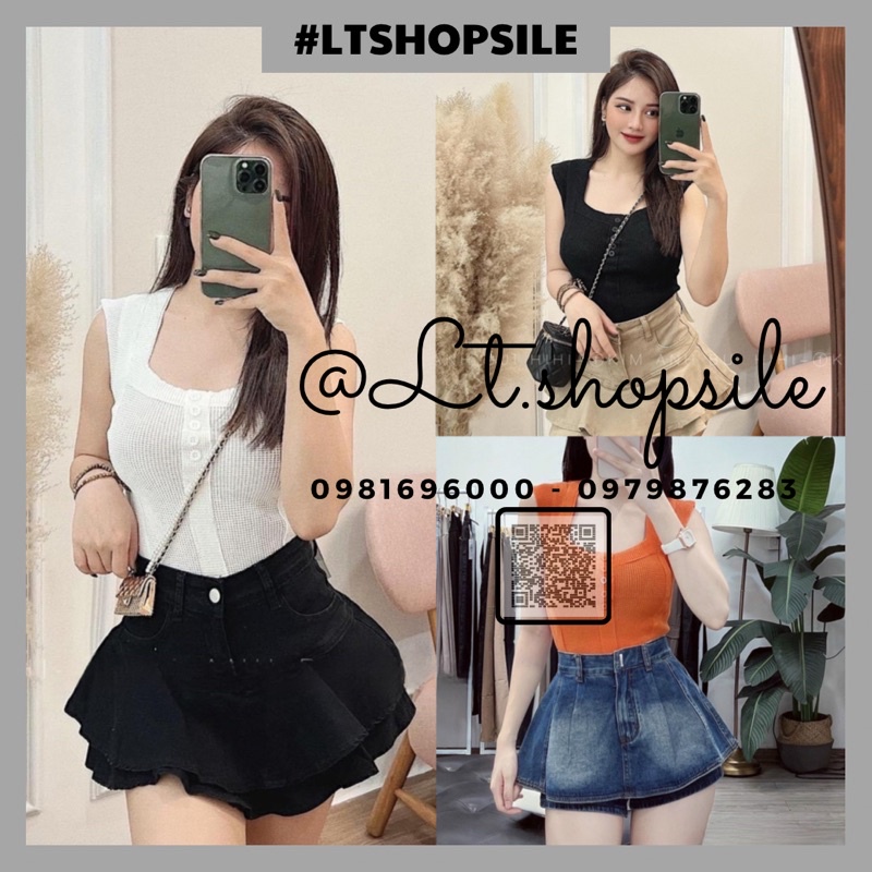 Áo Len sát nách cổ vuông khuy ngực