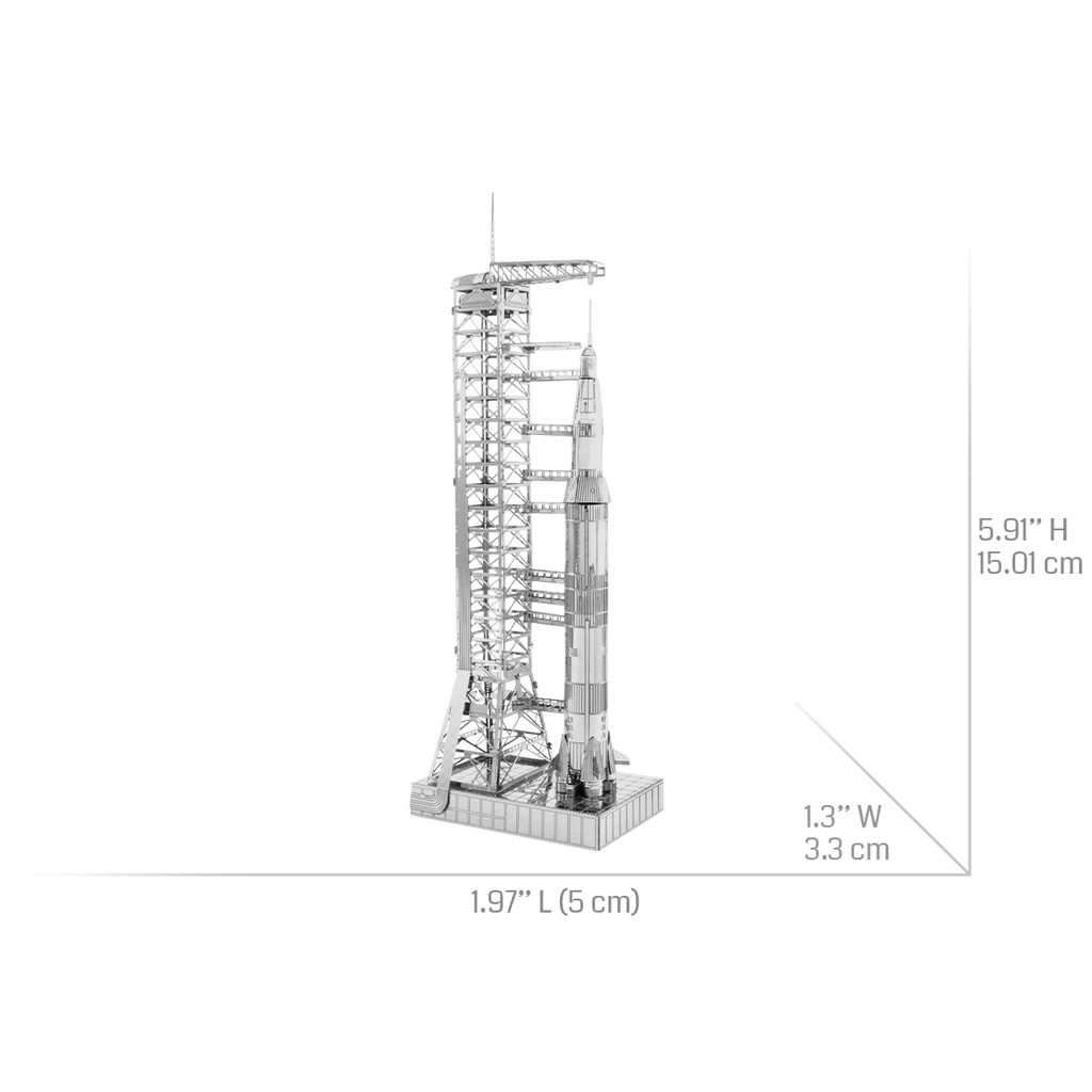 MÔ HÌNH 3D KIM LOẠI đồ chơi lắp ráp Apollo Saturn V with Gantry, đồ chơi xếp hình