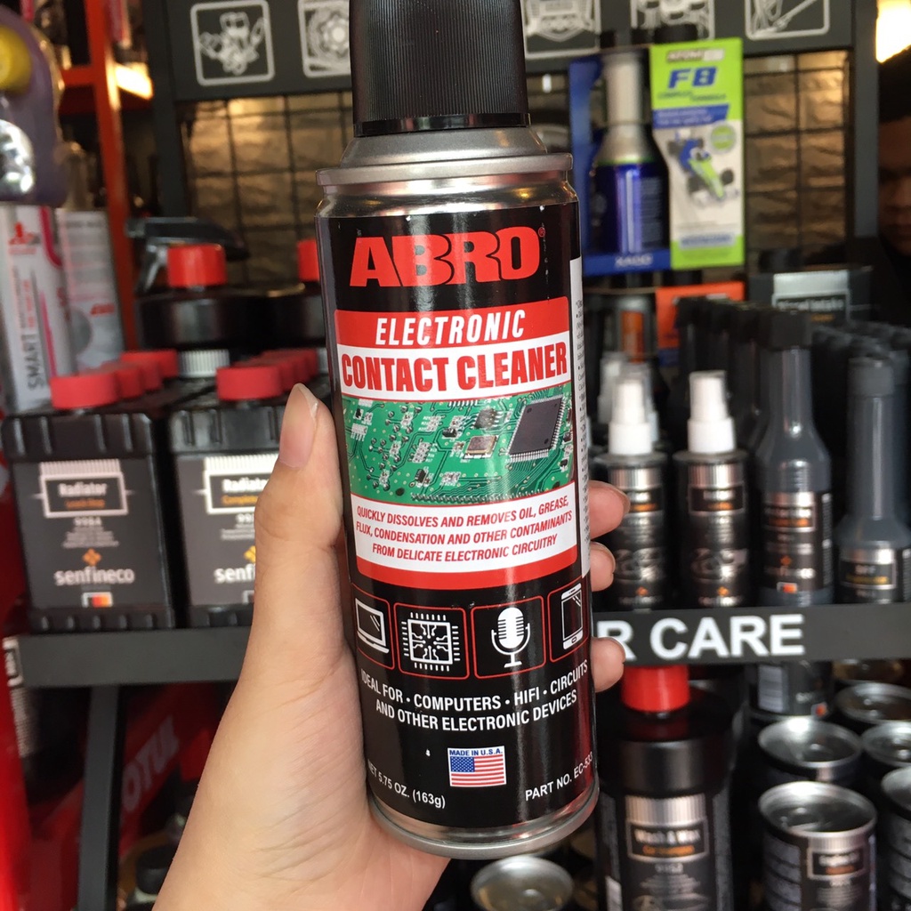 Chai Xịt Vệ Sinh Sạch Bo Mạch Điện Tử Abro Usa Electronic Contact Cleaner 163g