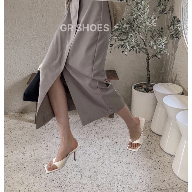 Guốc kẹp xỏ quai cắt xinh xắn gót nhọn 6p (hàng đẹp )