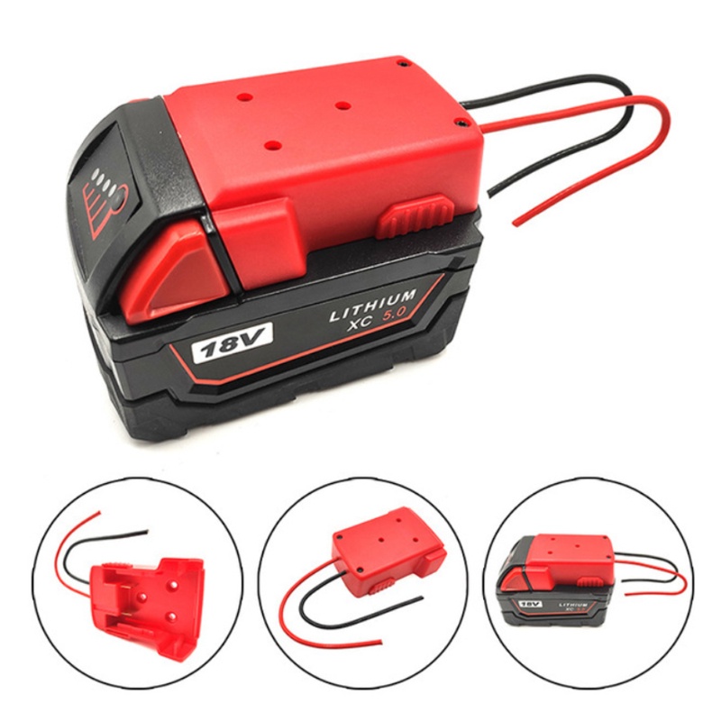 Bộ Chuyển Đổi Pin Cho Makita / Bosch / Milwaukee / Dewalt / Đen&amp;Giá Đỡ Kết Nối Nguồn Điện 18V 14Awg Kèm Công Tắc
