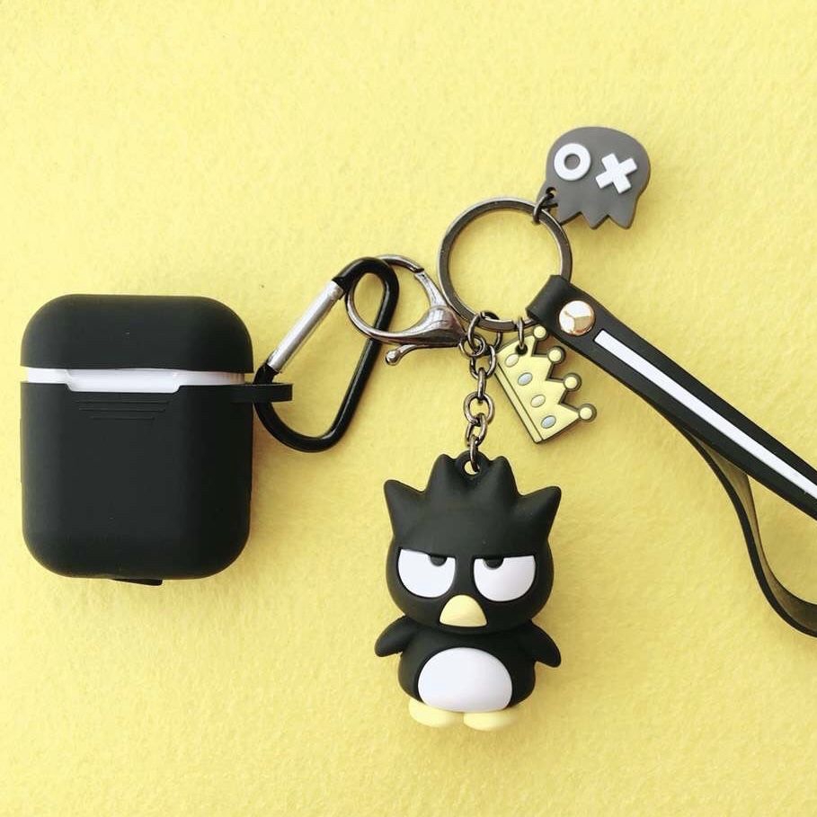 Vỏ bảo vệ hộp sạc tai nghe họa tiết hoạt hình kèm mặt treo trang trí thích hợp cho Airpods 1/ 2/ pro