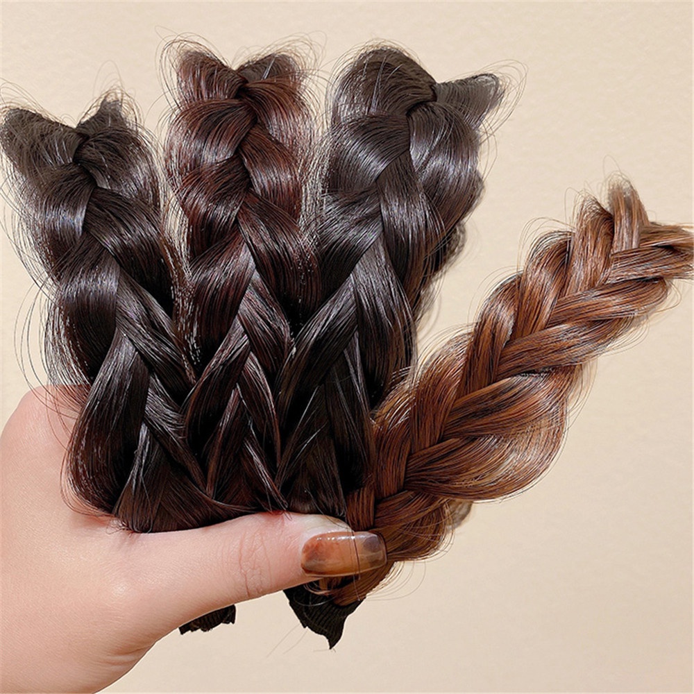 Băng Đô Kiểu Tóc Bện Chống Trượt Chịu Nhiệt Độ Cao Hình Xương Cá Dễ Thương Cho Bạn Gái