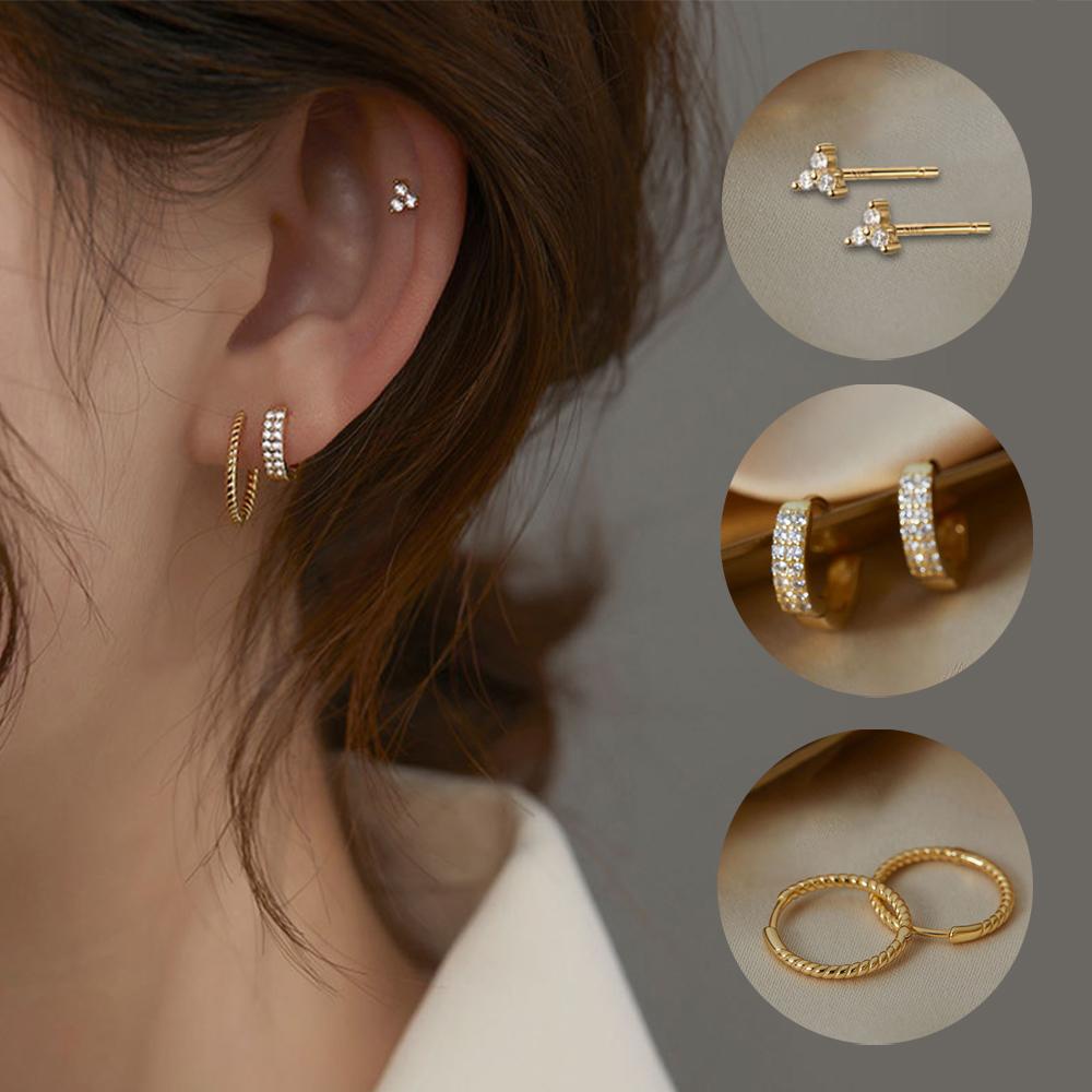 Bông Tai Dạng Vòng Tròn Thời Trang Tinh Tế 1 Cái Cho Nữ