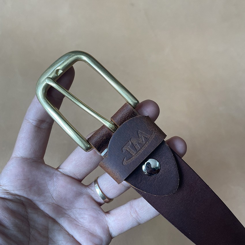Thắt Lưng Nam Dây Nịt Da Bò Rộng 3.4Cm Khóa Đồng Đúc Nguyên Chất TM803 BH 3 Năm Tặng Kèm Hộp Lót Nhung Cao Cấp