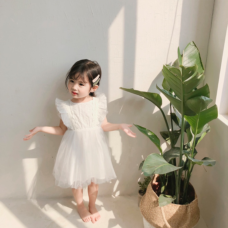 Đầm Công Chúa Phối Ren Cho Bé Gái