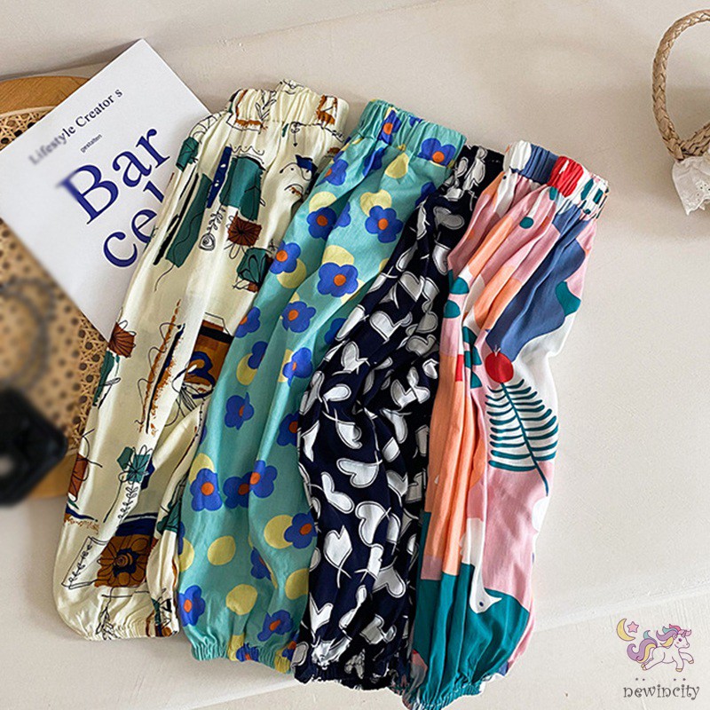 Quần Cotton Siêu Nhẹ Dáng Rộng Chống Muỗi Phong Cách Hàn Quốc Cho Bé Gái