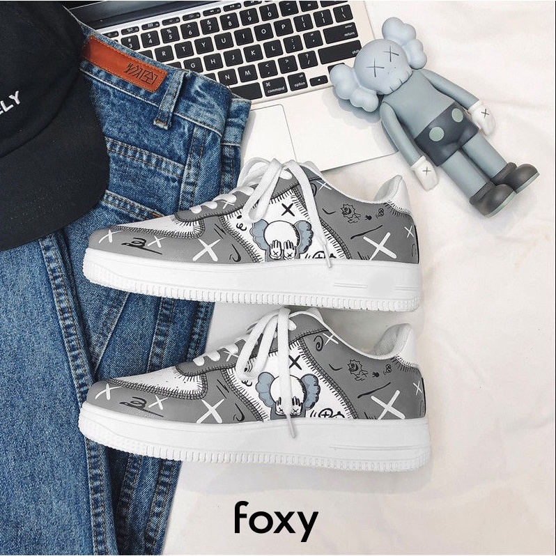 Giày Bearbrick custom air jordan, Giày sneaker nam nữ chú hề ma quái hàng quảng châu cao cấp