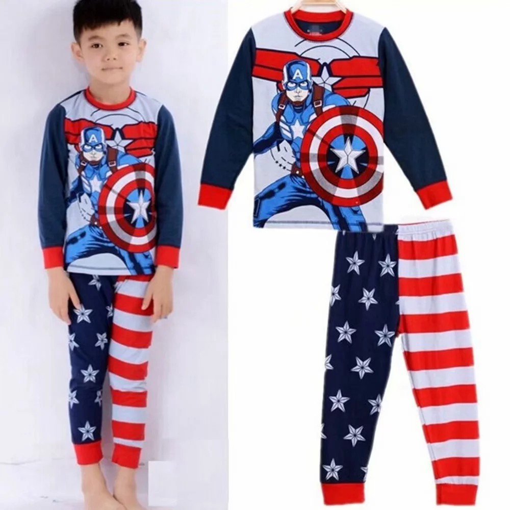 Set Pajamas áo dài tay cổ tròn + Quần dài cho bé trai