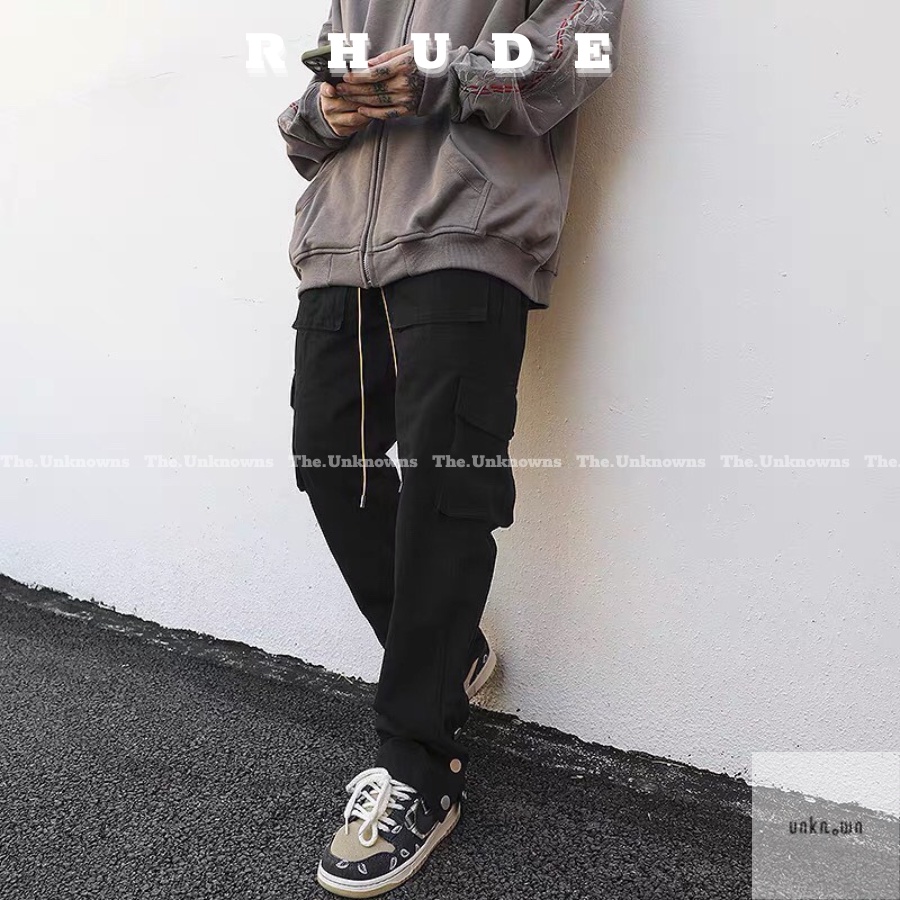 [BEST Quaility]-Quần Snap R.HUDE CLASSIC RHOSE CARGO PANTS BLACK,Quần cargo pants ống suông cao cấp full túi tag