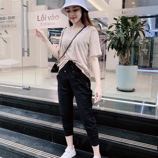 Quần Jogger đũi thêu cá tính