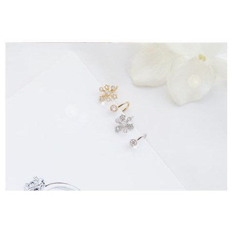 Hoa tai kẹp vành một bên - Kiểu hoa đá