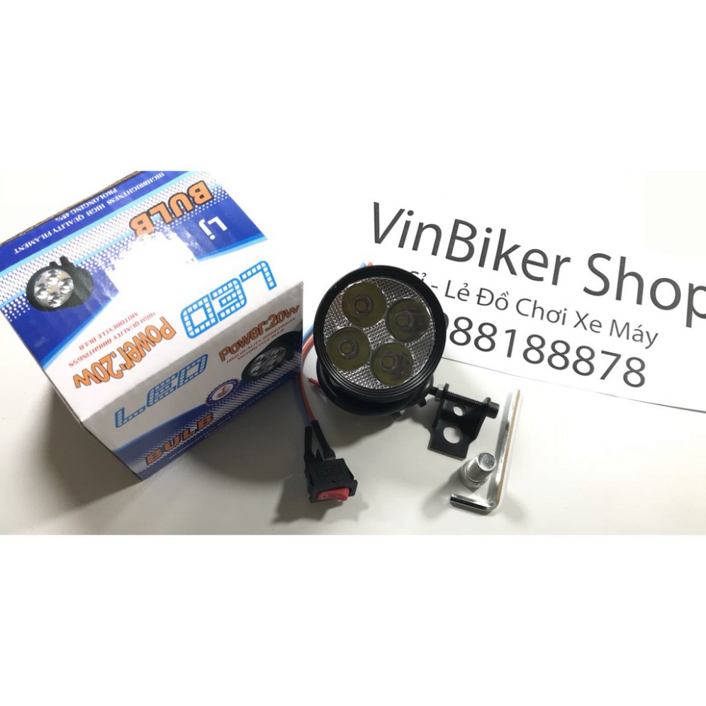 Đèn Trợ Sáng L4 4 bóng led 3 chế độ sáng Tặng Kèm Công Tắc (Bảo hành 6 Tháng)