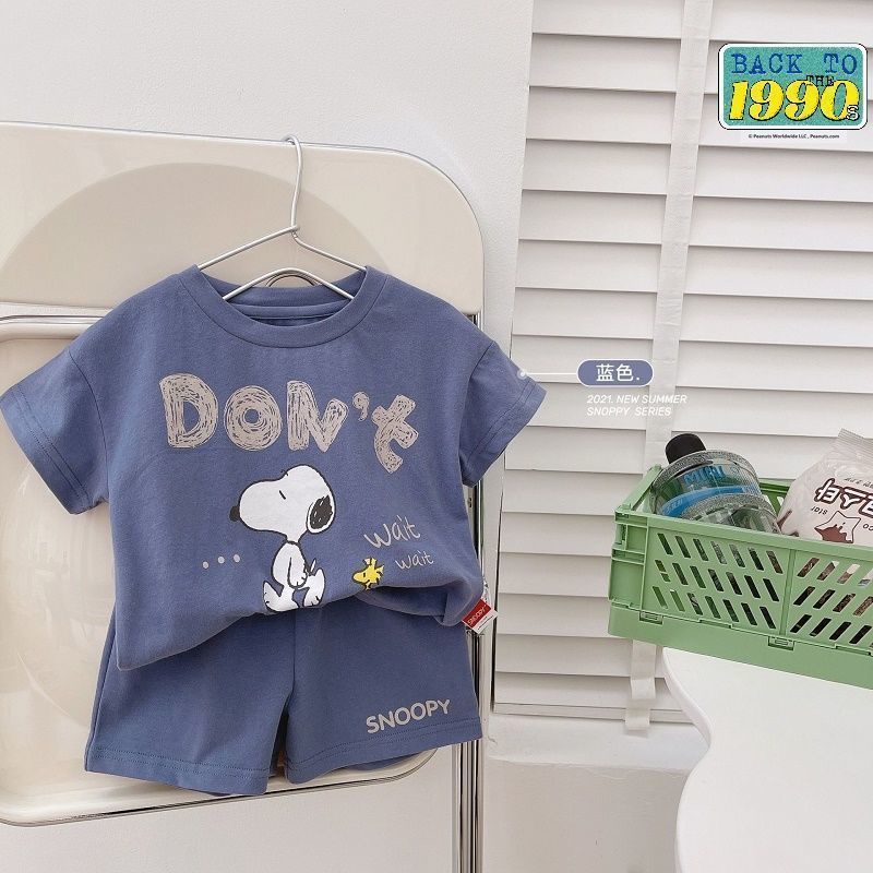 Bộ Áo Thun Tay Ngắn In Hoạt Hình + Quần Short Thời Trang Mùa Hè Hàn Quốc 2023 Cho Bé Trai