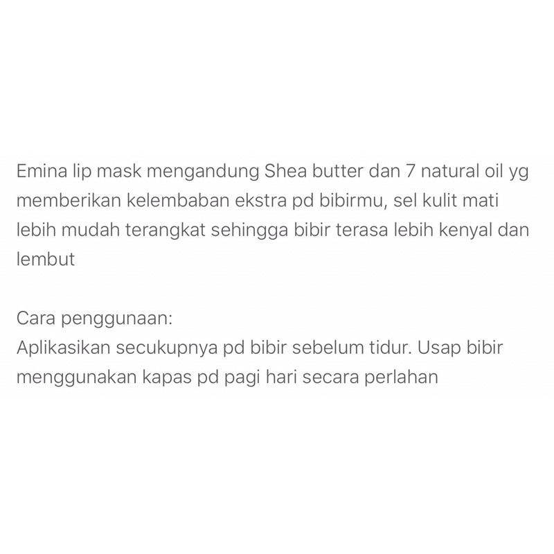 (hàng Mới Về) Mặt Nạ Dưỡng Môi Share Emina Chất Lượng Cao | BigBuy360 - bigbuy360.vn