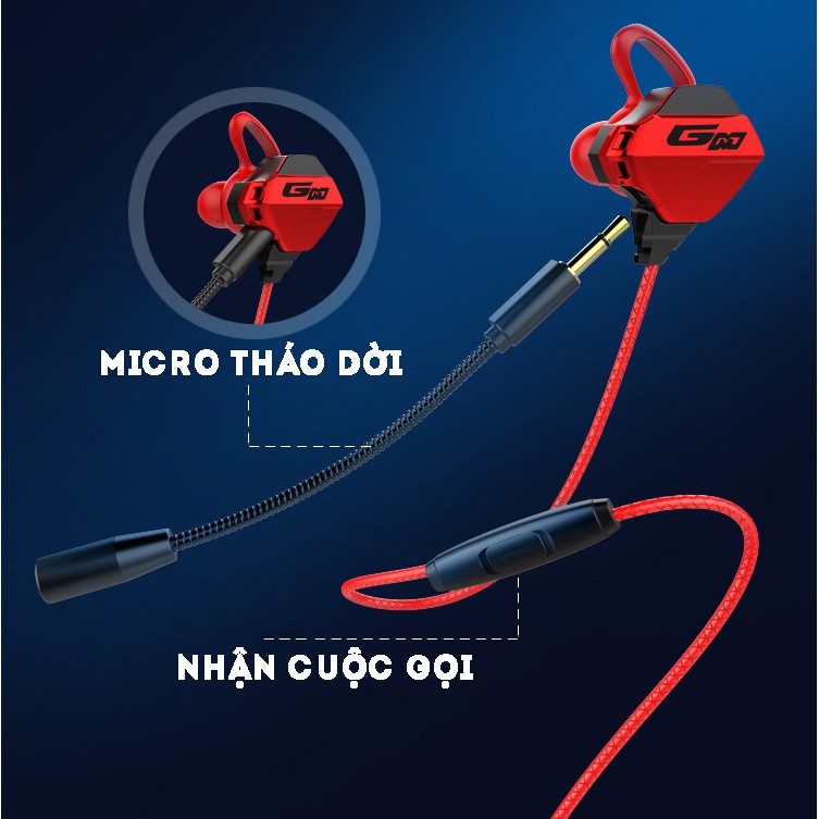 Tai Nghe Gaming G10 dùng cho Máy Tính, Điện thoại - TẶNG Mic dời xoay 360 độ, Jack chuyển đổi