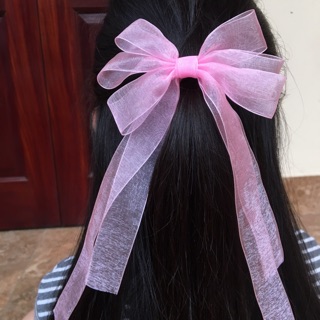 Kẹp Buộc Tóc Nơ Voan 3 Lớp / kẹp tóc nơ voan đẹp