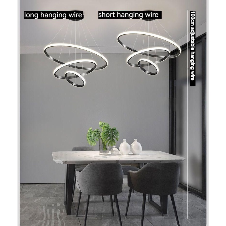 Đèn chùm đèn treo trần Đèn Led Treo Trần Nhà Ba Màu Sắc Bắt Mắt Sành Điệu 72w đèn trùm phòng khách Đèn phòng khách