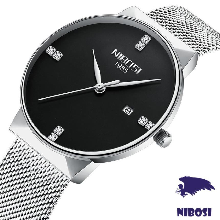 Đồng Hồ Kim Nibosi Nam Chính Hãng Fullbox Dây Thép Không Gỉ 2323 Size 40mm Có Lịch cao cấp