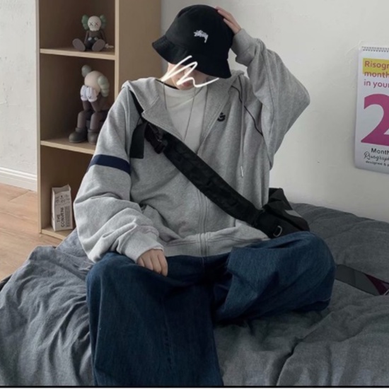 Áo Khoác Hoodie Phối Khóa Kéo áo khoác bóng chày nam Phong Cách Hàn Quốc Đơn Giản Thời Trang áo khoác varsity jacket unisex from rộng áo bóng chày nữ